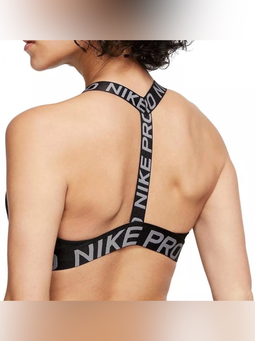 Nike Pro Dri-FIT Black Racerback Sports Bra Size Large - Picture 2 of 5